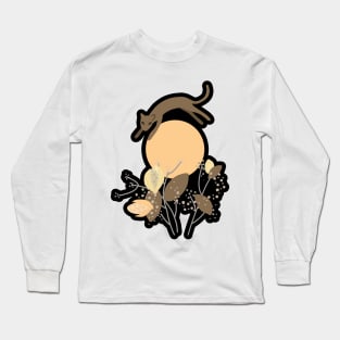 A cat flying over moon and garden Long Sleeve T-Shirt